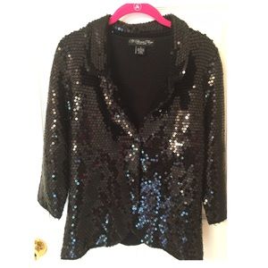 Colleen Lopez Sequined Black Blazer